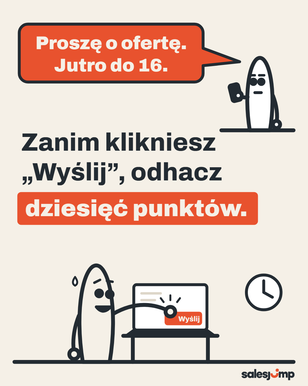 Zanim klikniesz „Wyślij”, odhacz dziesięć punktów. Klient prosi o ofertę do jutra, handlowiec już ją wysyła