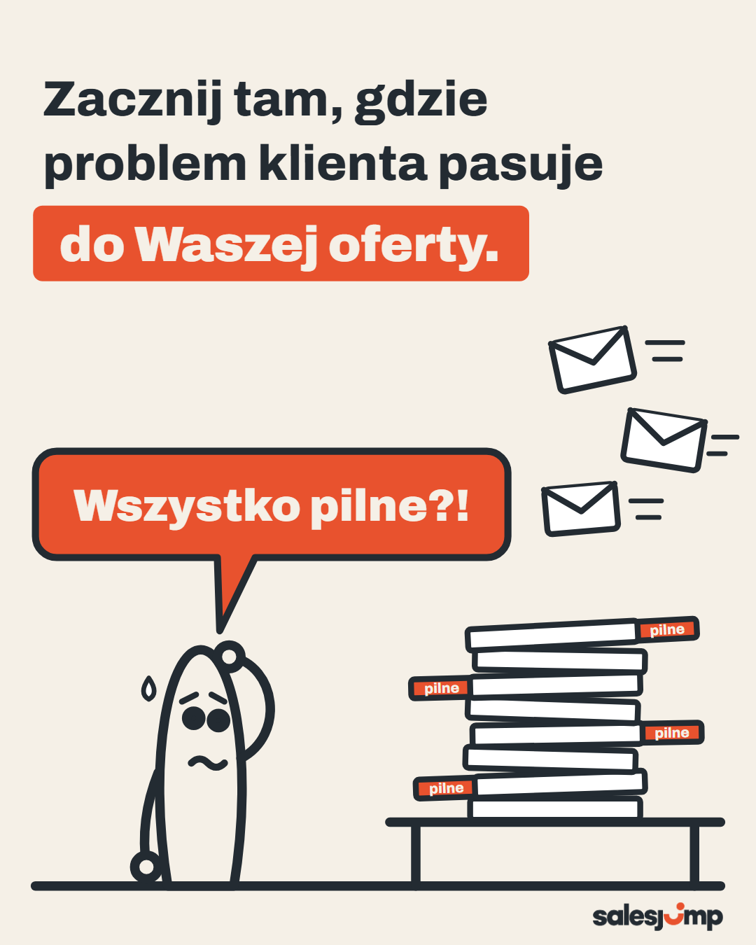 Ocena zapytań ofertowych: zacznij tam, gdzie problem klienta pasuje do Waszej oferty; manager przy stosie „pilnych”