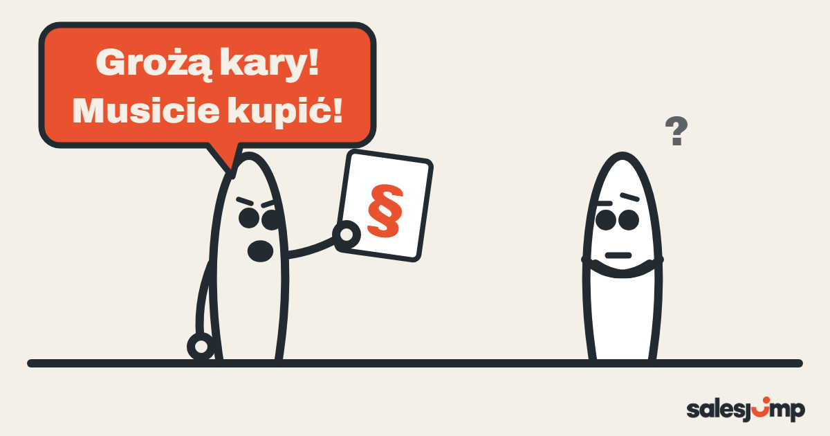 Zmiany w prawie a sprzedaż: handlowiec straszy klienta karami z nowych przepisów, a klient nie wierzy