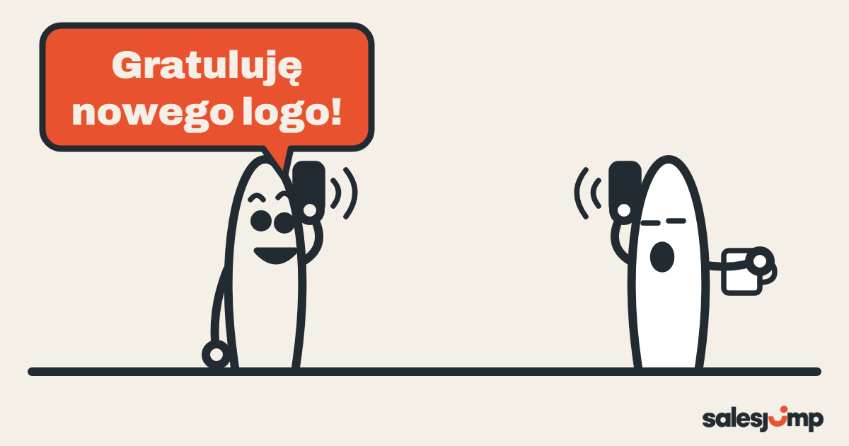 Fałszywa personalizacja zamiast powodu do kontaktu z klientem: handlowiec gratuluje nowego logo, a klient ziewa
