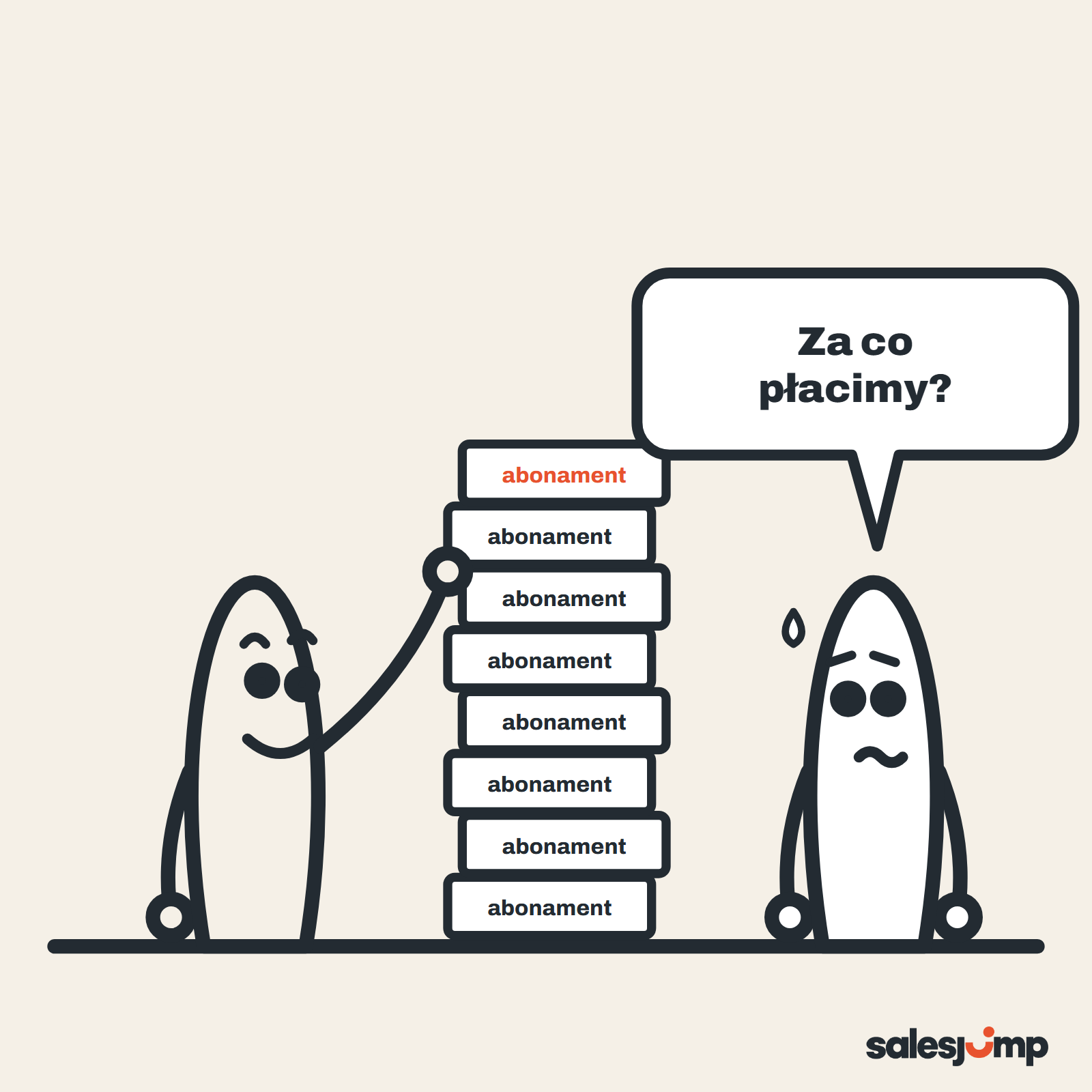 Narzędzia do pozyskiwania klientów i ich ceny: manager dokłada kolejne abonamenty na stos i pyta, za co płaci