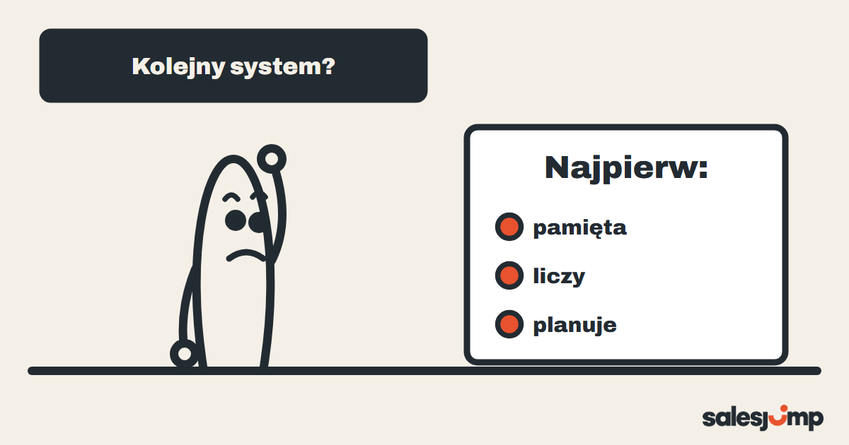 Zamiast kolejnego systemu handlowiec sprawdza trzy rzeczy: czy pamięta, liczy i planuje